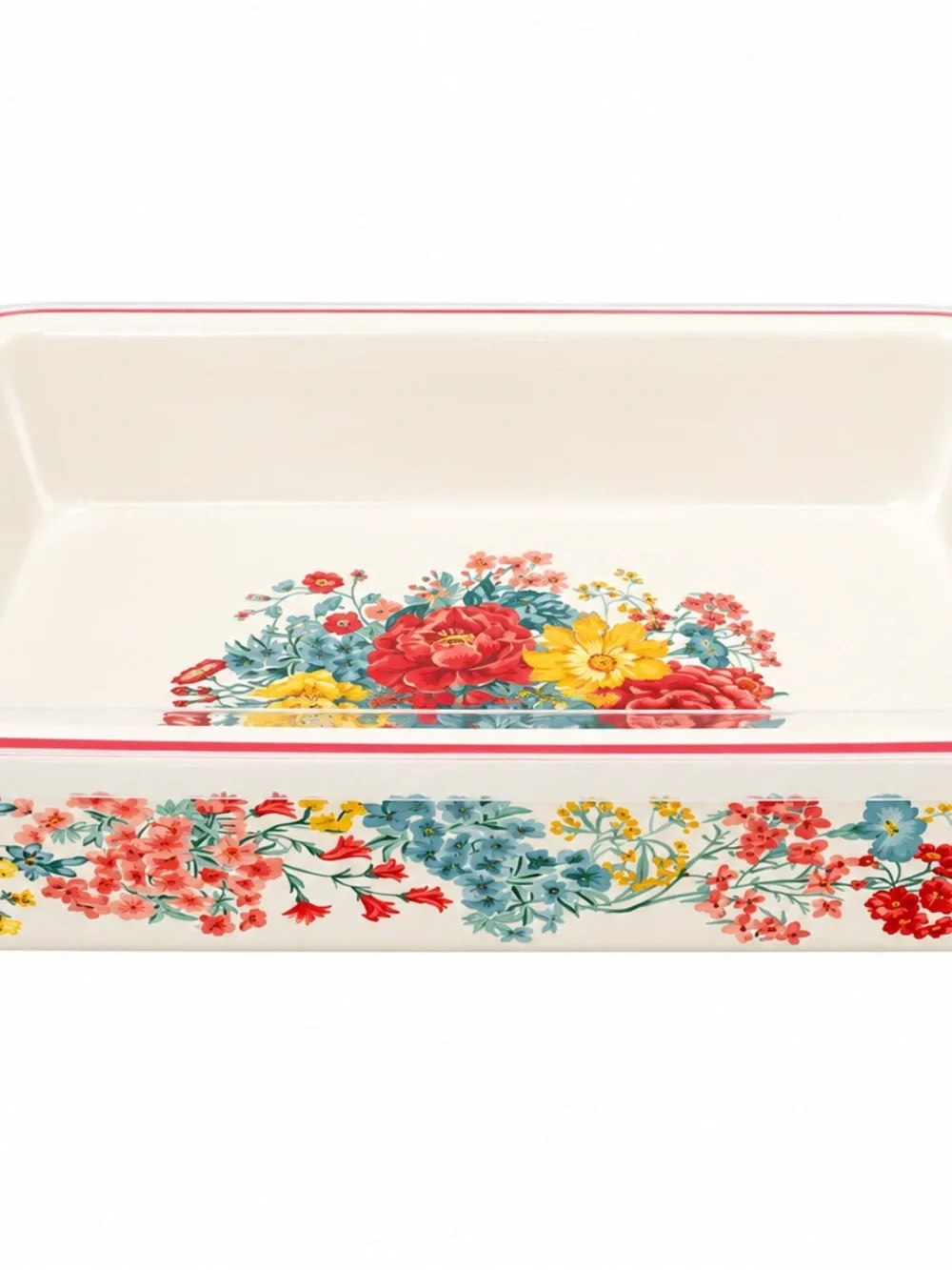 The Pioneer Woman Fancy Flourish Rectangular Baker w Lid 15 x 10 Unused Floral